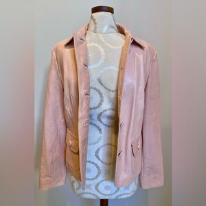 Ann Taylor Peachy -Pink Leather Jacket  Medium